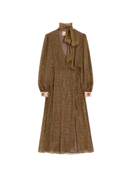 Rochie Valentino Garavani cu broderie maro