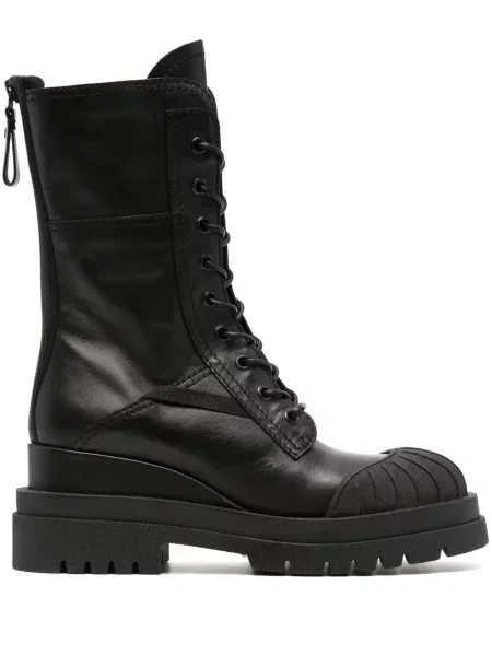 Botine Premiata cu șireturi din piele negru