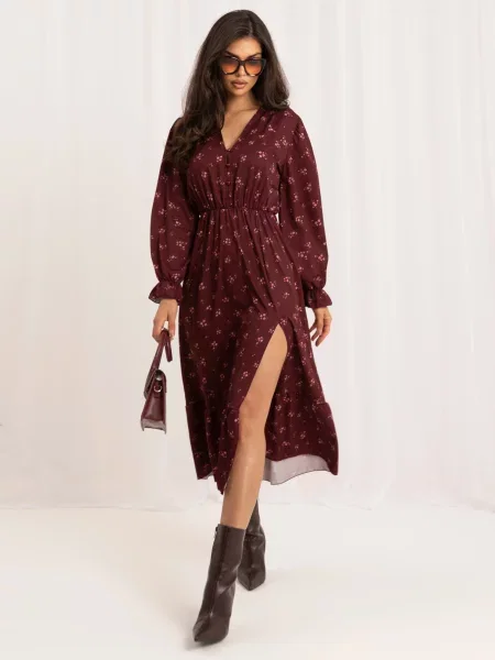Midi haljina Italy Moda smeđa