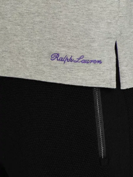 Siuvinėtas marškinėliai Ralph Lauren Purple Label pilka