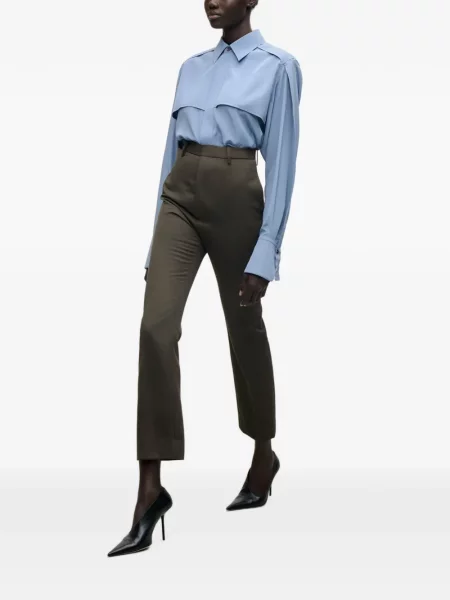 Cămașă Victoria Beckham de mătase albastru