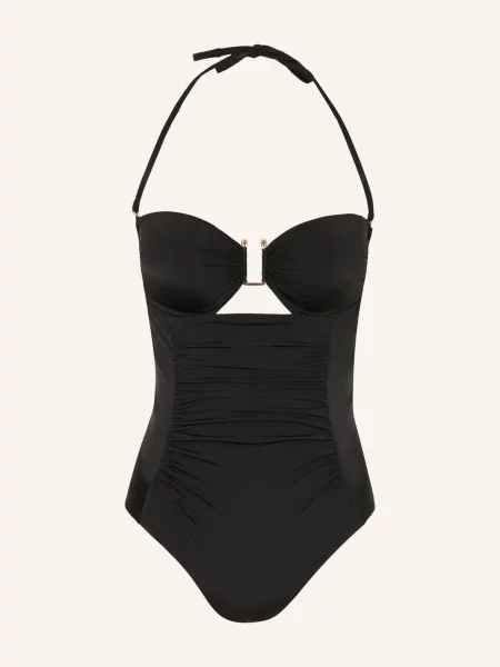 Max Mara Beachwear Bandeau Plavky Bchcurva S Výřezem černá