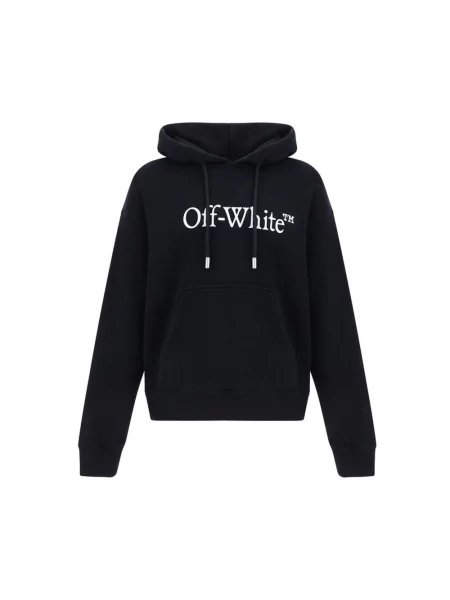 Bluza z kapturem Off-white z okrągłym dekoltem biała
