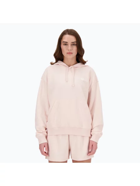 Mikina New Balance French Terry Small Logo Hoodie quartzpi růžová
