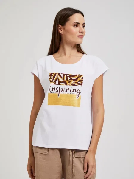 Tricou Moodo cu imagine alb