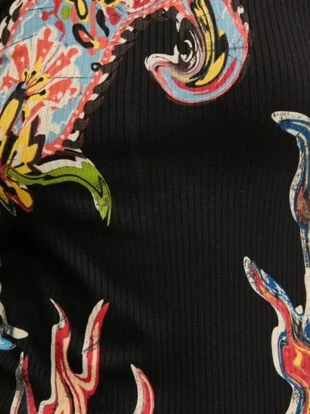 Rochie midi Desigual cu imagine până la genunchi de costum negru