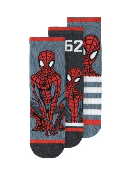 NAME IT Șosete NMMMANDRES SPIDER bleumarin / albastru fumuriu / roşu închis alb