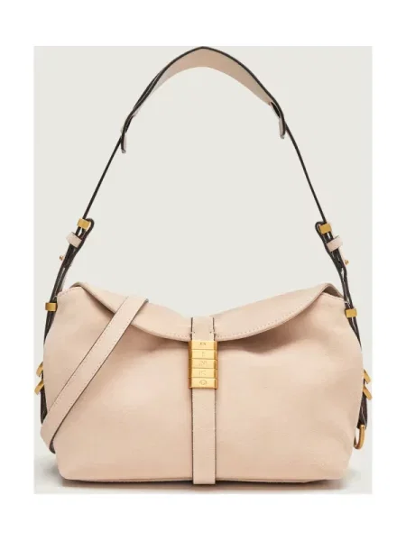 Pinko Geantă pe umăr SADDLE MINI | piele întoarsă bej