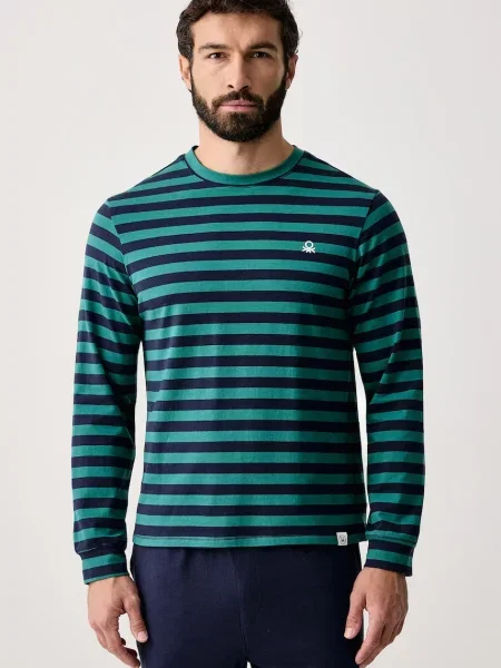 United Colors of Benetton piżama dwuczęściowa z granatowa