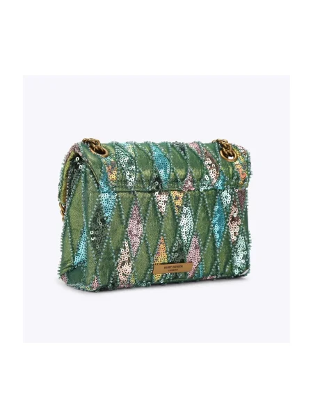 Geantă Kurt Geiger London cu paiete verde
