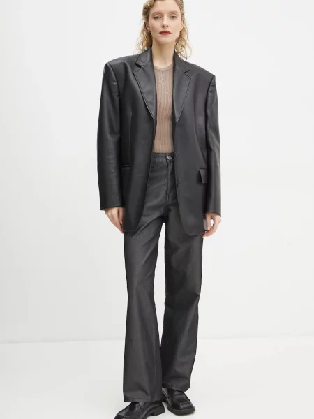 Штани Won Hundred прямі висока посадка чорний