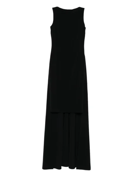 Rochie fără mâneci Balenciaga fără mâneci plisată de costum negru