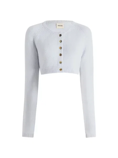 Cardigan Khaite cu decolteu rotund albastru