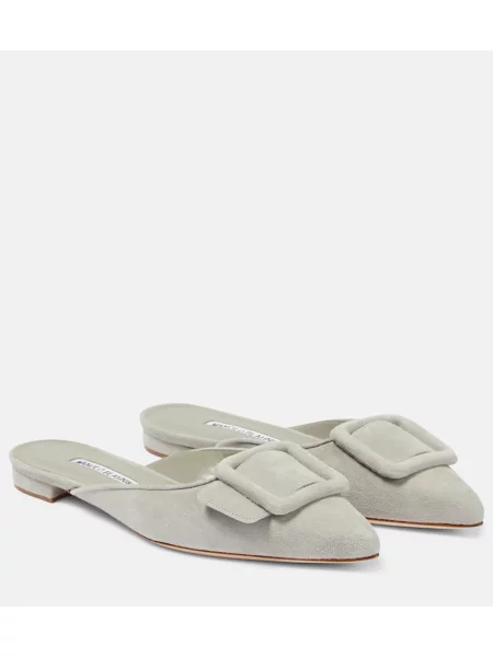 Mules Manolo Blahnik iz semiša siva