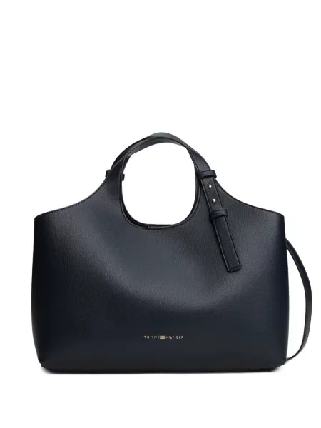 Geantă Tommy Hilfiger cu autograf albastru