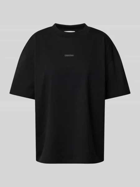 T-shirt z detalem z logo Calvin Klein Jeans czarna