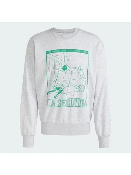 Bluza Real Madrid Heritage Crew Sweat szara