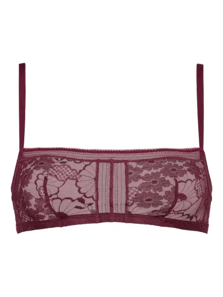 Sutien Eres cu model floral din dantelă violet