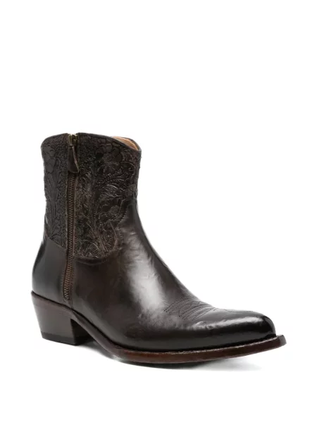 Botine Eraldo cu model floral maro