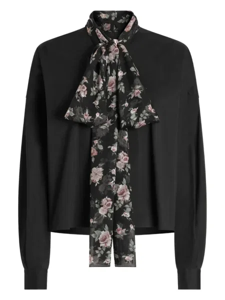 Fular Dolce & Gabbana cu model floral negru