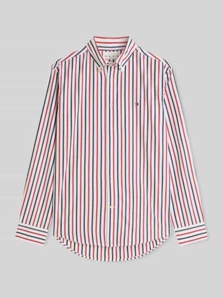 Koszula casualowa o kroju regular fit z czystej bawełny Tommy Hilfiger czerwona