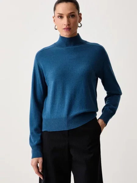 United Colors of Benetton pulover za žene s dodatkom vune plava
