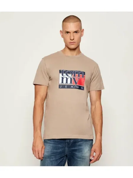 Tommy Jeans Tricou Bej alb
