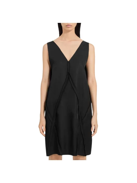 Sukienka mini Mm6 Maison Margiela z dekoltem w serek czarna