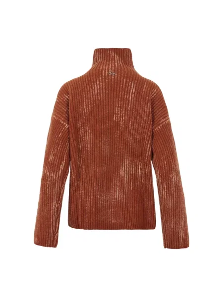 Sweter z golfem Diesel brązowy