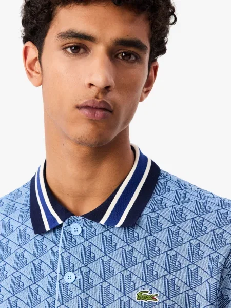 Поло Lacoste голубое