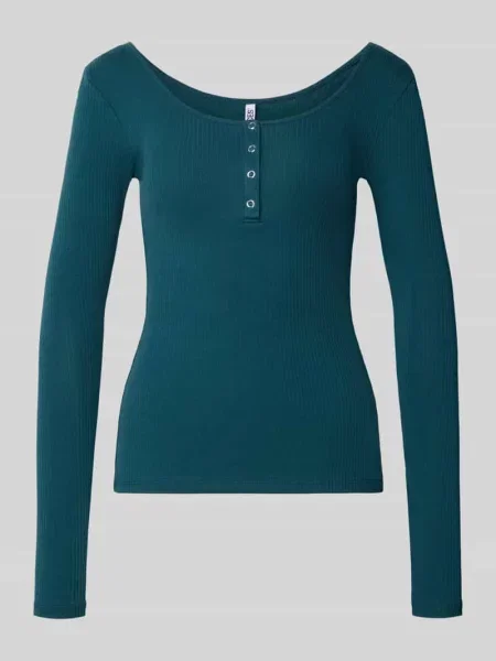 Bluzka z długim rękawem o kroju slim fit z mieszanki bawełny model ‘KITTE’ Pieces