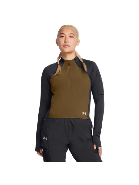 Koszulka Under Armour do biegania z zamkiem błyskawicznym do połowy czarna