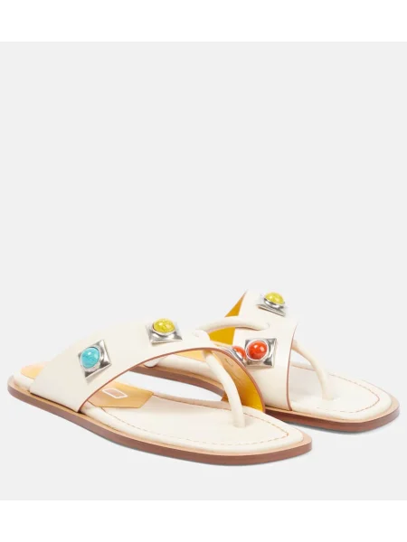 Usnjene sandali Etro bela