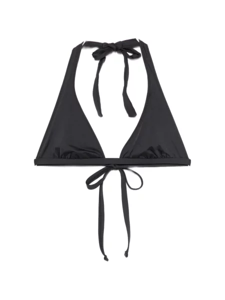 Top Frankies Bikinis cu gât halter negru