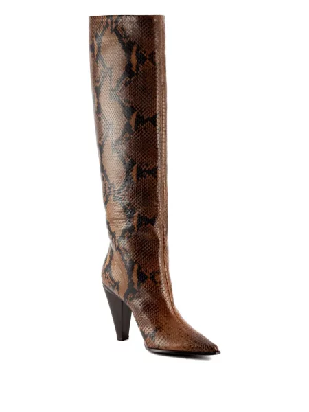Botine Roberto Festa cu imagine cu model piele de șarpe maro