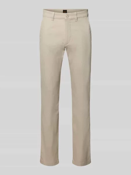 Chinosy o kroju slim fit z mieszanka bawełny model Chino Slim 2' Boss Orange beżowe