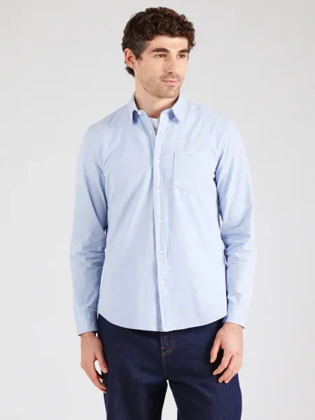 Cămașă de blugi Guess Jeans cu mâneci lungi albastru