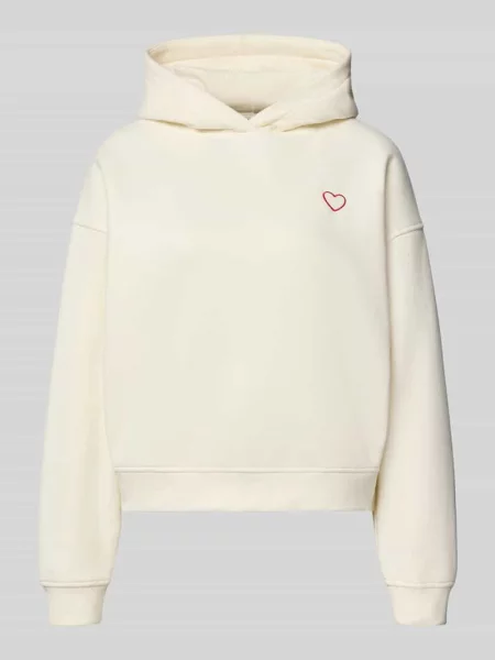 Bluza z kapturem z haftem model Galentine' Opus biała