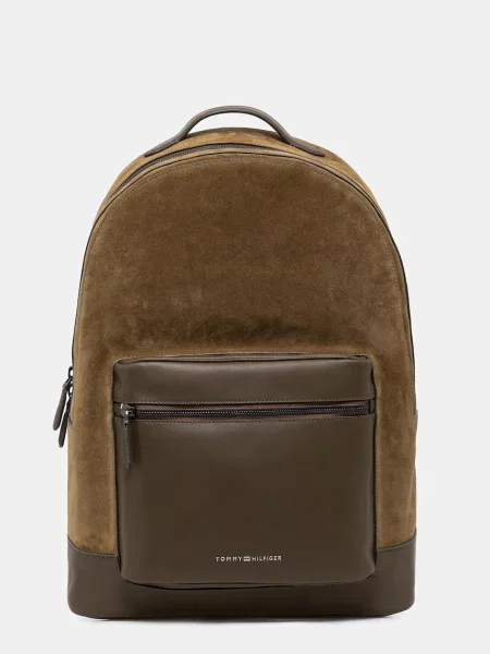 Раница Tommy Hilfiger голям с изчистен дизайн зелено