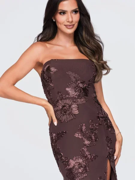 Rochie de seară Edoti eleganta maro