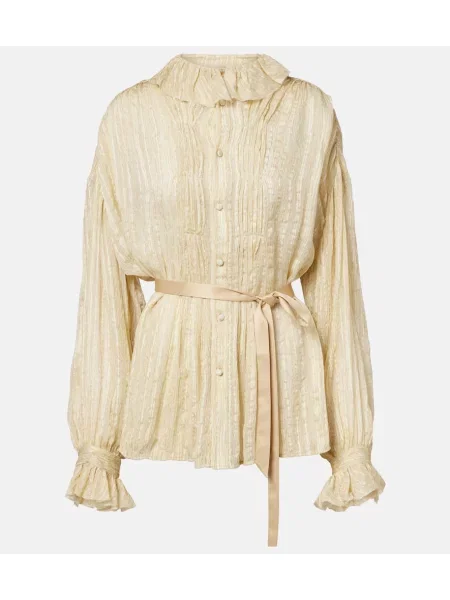 Svilena plisirana bluza Xu Zhi zlata