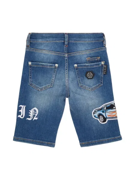 Szorty jeansowe dziecięce Philipp Plein niebieskie