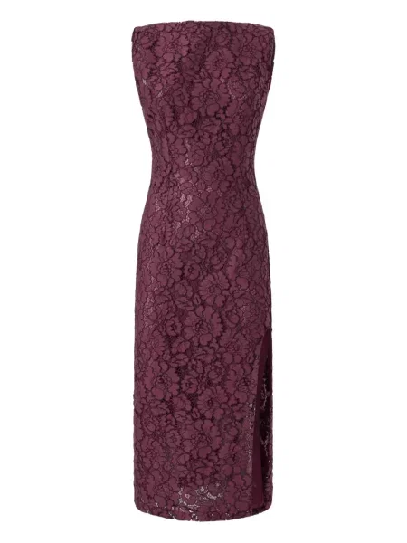 Rochie Pinko din dantelă cu crăpătură de costum violet