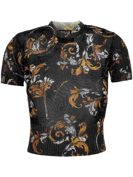 Tricou Versace Jeans Couture tricotate cu imagine negru