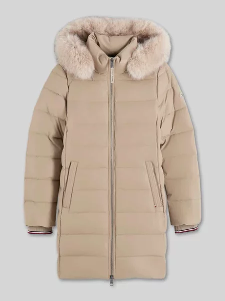 Płaszcz pikowany z kaptur ze sztucznego kożuszka model TYRA' Tommy Hilfiger