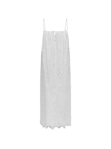 Rochie midi Matteau cu broderie alb