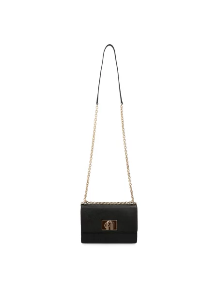 Torebka crossbody Furla zamszowa czarna