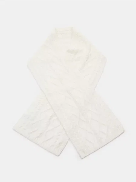 Шарф з домішкою вовни кремовий