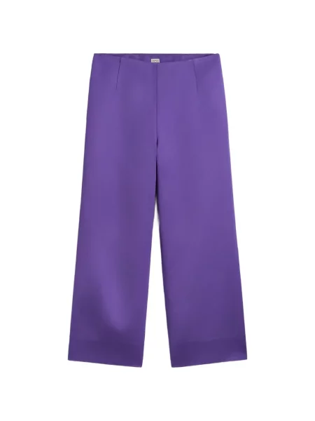Pantaloni Toteme din satin violet