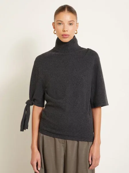 Jacquemus Svetry La Maille Fiocco S Merino Vlnou A Rukávy tmavě šedá